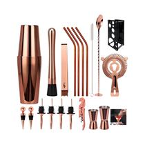 Conjunto De Coquetéis Boston Shakers Preto, Dourado E Prateado 20 Peças 800 750 600ml Kit De