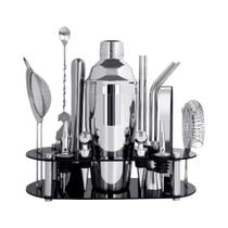 Conjunto De Coqueteleira De 16 Peças 750ml 600ml Coqueteleiras Boston Jigger Muddler Dosador Coador