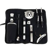 Conjunto de coqueteleira de aço inoxidável de 12 peças com bolsa de transporte