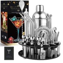 Conjunto de coqueteleira de aço inoxidável de 30 peças com suporte