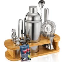 Conjunto de coqueteleira WOTTOR, kit de barman de 13 peças com suporte de bambu Conjunto de coqueteleira WOTTOR, kit de barman de 13 peças com suporte de bambu
