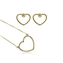 Conjunto De Coracao Vado - Floratta Joias