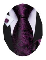 Conjunto de Corbata Barry.Wang de Seda Tejida con Diseño Paisley para Hombre