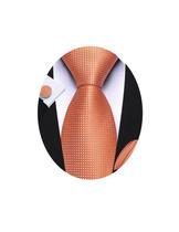 Conjunto de Corbata Barry.Wang para Hombre con Lunares en Seda, Pañuelo y Gemelos