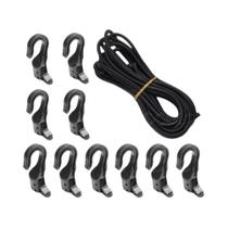 Conjunto De Cordas Elásticas Reforçadas Com Ganchos Plásticos Para Carro, Bagagem, Barraca, Caiaque,