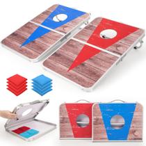 Conjunto de Cornhole Ropoda 76 x 51 cm Portátil com 8 Sacos Conjunto de Cornhole Ropoda 76 x 51 cm Portátil com 8 Sacos
