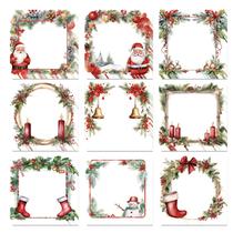 Conjunto de coroas de flores Demonwer, 9 peças de notas adesivas de Natal de 7,6 x 7,6 cm Conjunto de coroas de flores Demonwer, 9 peças de notas adesivas de Natal de 7,6 x 7,6 cm