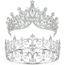 Conjunto de coroas Junkin Barroco Queen King Prince Tiara Crystal