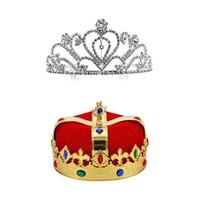 Conjunto de coroas YOVECATHOU Royal Jeweled King's Crown and Queen's