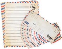 Conjunto de correio aéreo vintage Bargain Paradise, pacote com 200 Writing Paper