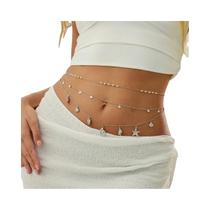 Conjunto De Corrente De Cintura Feminina Com Pingente De Concha Estrela-do-mar Estilo Boêmio Conjunto De Corrente De Cintura Feminina Com Pingente De Concha Estrela-do-mar Estilo Boêmio