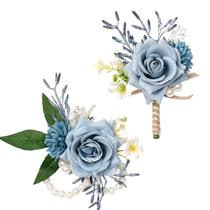 Conjunto de Corsage y Boutonnière Serwalin para Promoción y Boda Azul