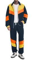Conjunto de corta-vento retrô UOUA 80s 90s Navy XL Conjunto de corta-vento retrô UOUA 80s 90s Navy XL