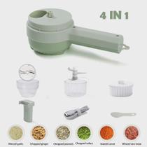 Conjunto de cortador elétrico de legumes portátil 4 em 1, mini processador de alimentos portátil, mini cortador Conjunto de cortador elétrico de legumes portátil 4 em 1, mini processador de alimentos portátil, mini cortador