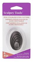 Conjunto de cortador oval Sculpey em aço inoxidável de 6 peças Conjunto de cortador oval Sculpey em aço inoxidável de 6 peças