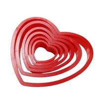 Conjunto De Cortadores De Biscoito Em Forma De Coração 6 Peças Ferramentas De Decoração De Bolos De