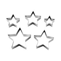 Conjunto De Cortadores De Biscoito Estrela 5 Peças Molde De Aço Inoxidável Para Biscoitos De