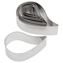 Conjunto de cortadores de biscoitos Ateco Plain Edge Comma em aço inoxidável 7 unidades
