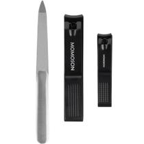 Conjunto de cortadores de unhas Bamboo, aço inoxidável, 4 peças de metal preto