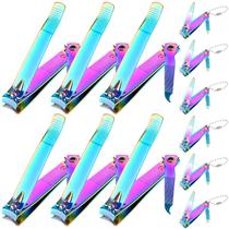 Conjunto de cortadores de unhas Bememo em aço inoxidável de 12 peças Rainbow