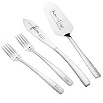 Conjunto de corte de bolo de casamento AW BRIDAL personalizado com garfos Conjunto de corte de bolo de casamento AW BRIDAL personalizado com garfos