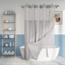 Conjunto de Cortina de Banho River Dream 180 x 188 cm Cinza Estilo Hotel Conjunto de Cortina de Banho River Dream 180 x 188 cm Cinza Estilo Hotel