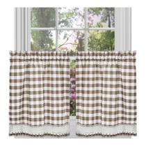Conjunto de Cortinas ACHIM Buffalo Check para Janela 147x91 cm Taupe Conjunto de Cortinas ACHIM Buffalo Check para Janela 147x91 cm Taupe