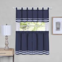 Conjunto de Cortinas ACHIM Dakota Azul Marinho 147x61 cm Filtra Luz