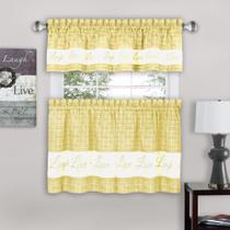 Conjunto de cortinas ACHIM Live Love Laugh Yellow 147x61 cm