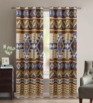Conjunto de cortinas Austin Rustic Western Southwest Thermal Thermal Taupe