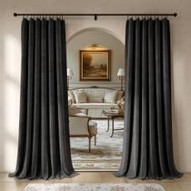 Conjunto de cortinas Beauoop Black Velvet 213x213cm com 2 painéis