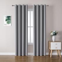 Conjunto de cortinas Blackout ChrisDowa, 229 cm de comprimento, 2 painéis, cinza claro