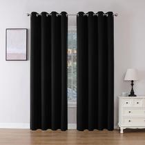 Conjunto de cortinas Blackout Joydeco, 214 cm de comprimento, 2 painéis, preto