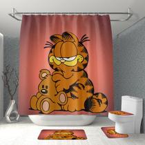 Conjunto de cortinas de banho Garfields Anime à prova d'água de poliéster