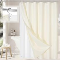 Conjunto de cortinas de chuveiro Caidlela 3 em 1 Cream Waffle para banheiro