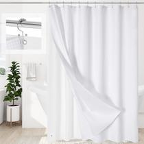 Conjunto de cortinas de chuveiro Caidlela 3 em 1 White Waffle 180x180cm