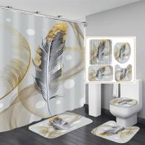 Conjunto de cortinas de chuveiro DDQQ Abstract Bubble and Feathers