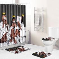 Conjunto de cortinas de chuveiro DDS-DUDES para mulheres neg