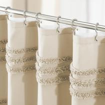 Conjunto de cortinas de chuveiro Dynamene Extra Long 84 polegadas com forro bege Conjunto de cortinas de chuveiro Dynamene Extra Long 84 polegadas com forro bege