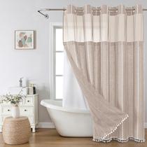 Conjunto de cortinas de chuveiro Eachope No Hook Long com forro 180x200cm