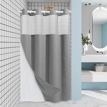 Conjunto de cortinas de chuveiro EUTXL Grey Waffle Weave 230GSM 137x203cm Conjunto de cortinas de chuveiro EUTXL Grey Waffle Weave 230GSM 137x203cm