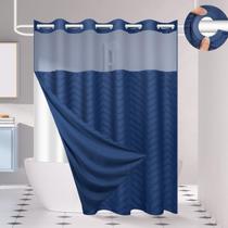 Conjunto de cortinas de chuveiro FADOTY No Hook azul marinho tufado 180x200cm