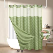 Conjunto de cortinas de chuveiro FADOTY No Hook Sage Green Waterproof Conjunto de cortinas de chuveiro FADOTY No Hook Sage Green Waterproof