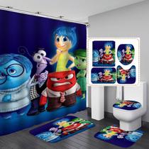 Conjunto de cortinas de chuveiro Insides Outs Anime Waterproof 4 unidades