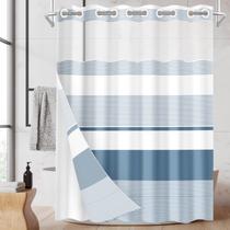 Conjunto de cortinas de chuveiro Nesphy No Hook Blue com forro 180x188cm Conjunto de cortinas de chuveiro Nesphy No Hook Blue com forro 180x188cm