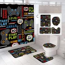 Conjunto de cortinas de chuveiro NORBEY Abstract Videogame Controller