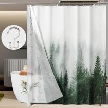 Conjunto de cortinas de chuveiro ORTIGIA 3 em 1 impermeável com forro 180x180cm