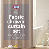 Conjunto de cortinas de chuveiro para banheiro CLOROX Stall 137x198cm Tan