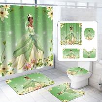 Conjunto de cortinas de chuveiro Princess And Frogs Anime Waterproof Conjunto de cortinas de chuveiro Princess And Frogs Anime Waterproof