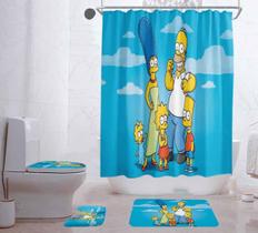 Conjunto de cortinas de chuveiro Simpsons Anime Waterproof com tapete e tapete